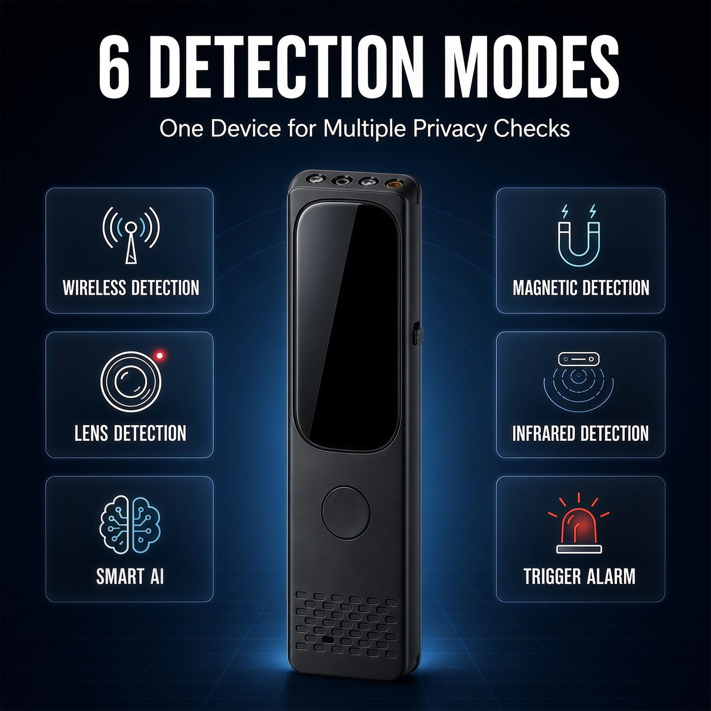 KAXYUYA Hidden Camera Detector & GPS Tracker Detector, RF Signal Scanner with Infrared Camera Lens & Magnetic Field Detection