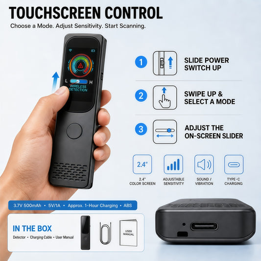 KAXYUYA Hidden Camera Detector & GPS Tracker Detector, RF Signal Scanner with Infrared Camera Lens & Magnetic Field Detection
