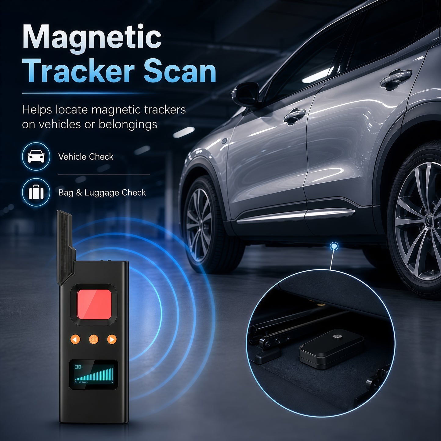 Hidden Camera Detector & RF Signal Scanner, Anti Spy Device with Magnetic Field Detection, GPS Tracker Finder, Infrared Camera Lens Detector, Bug Sweeper for Home Hotel Travel Privacy Protection