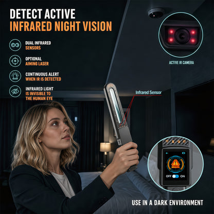 KAXYUYA Hidden Camera Detector & RF Signal Scanner – Anti-Spy Device with GPS Tracker Detection, Magnetic Field Sensor, Infrared Camera Finder & Stranger Alarm, Portable Rechargeable Bug Sweeper